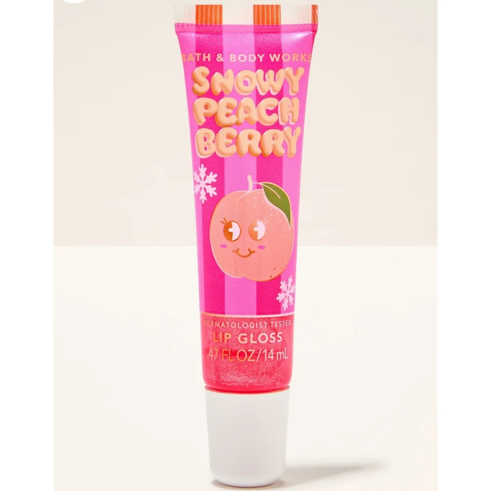 Bath & Body Works Snowy Peach Berry Lip Gloss NEW Sealed RARE